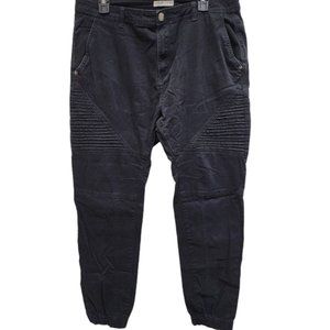 U2B Urban Basics Men's Size w34 Black Joggers Casual Zipp Pockets